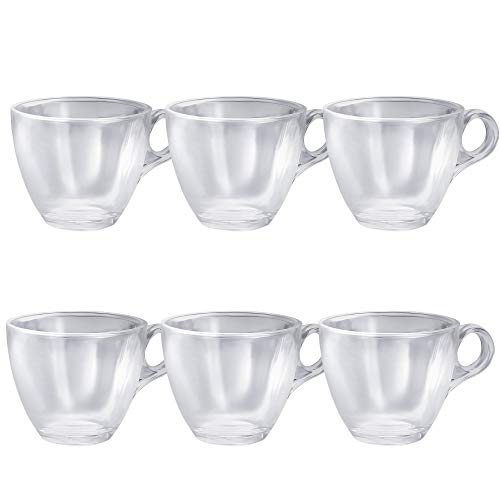 CLAIR 190 Glassware Set of 6 | 190ml Transparent Tea & Coffee Glasses