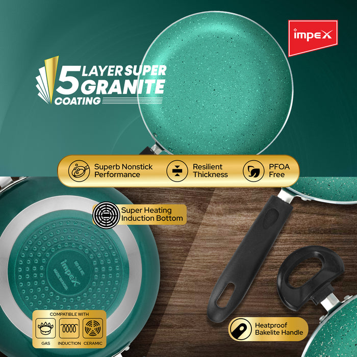 Impex Nonstick Cookware Set KTF 444G - Green