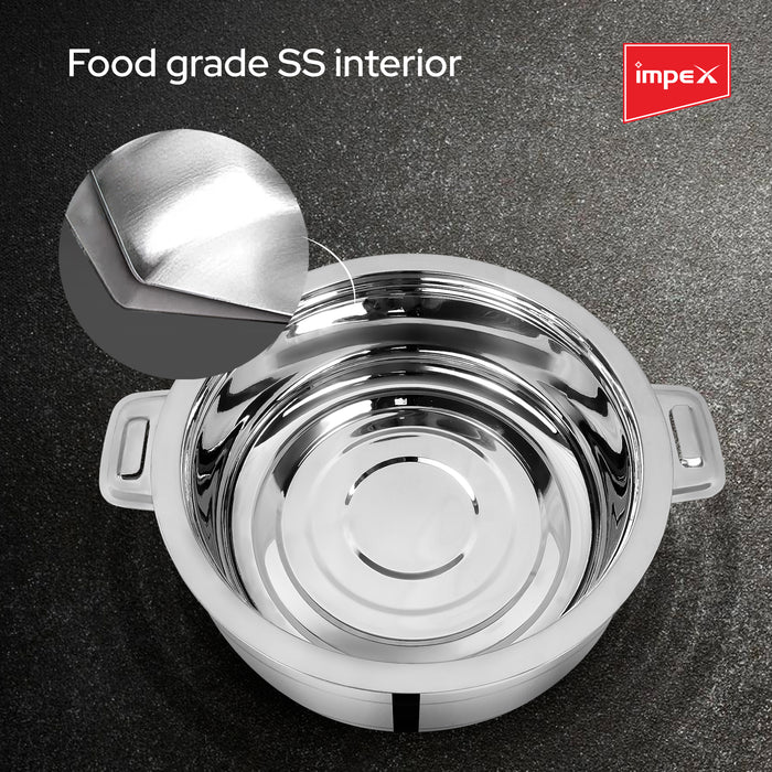 Impex Cassy 2500 - Silver, 2.5 Litres Stainless Steel Hotpot