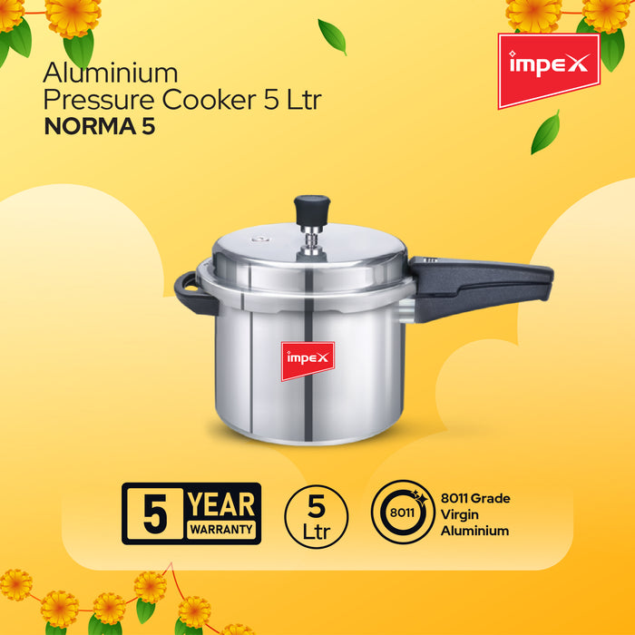 Impex Combo Glasstop Gas stove 2B (Aspira Ador 2B) , Pressure Cooker 5 Ltr (NORMA 5)