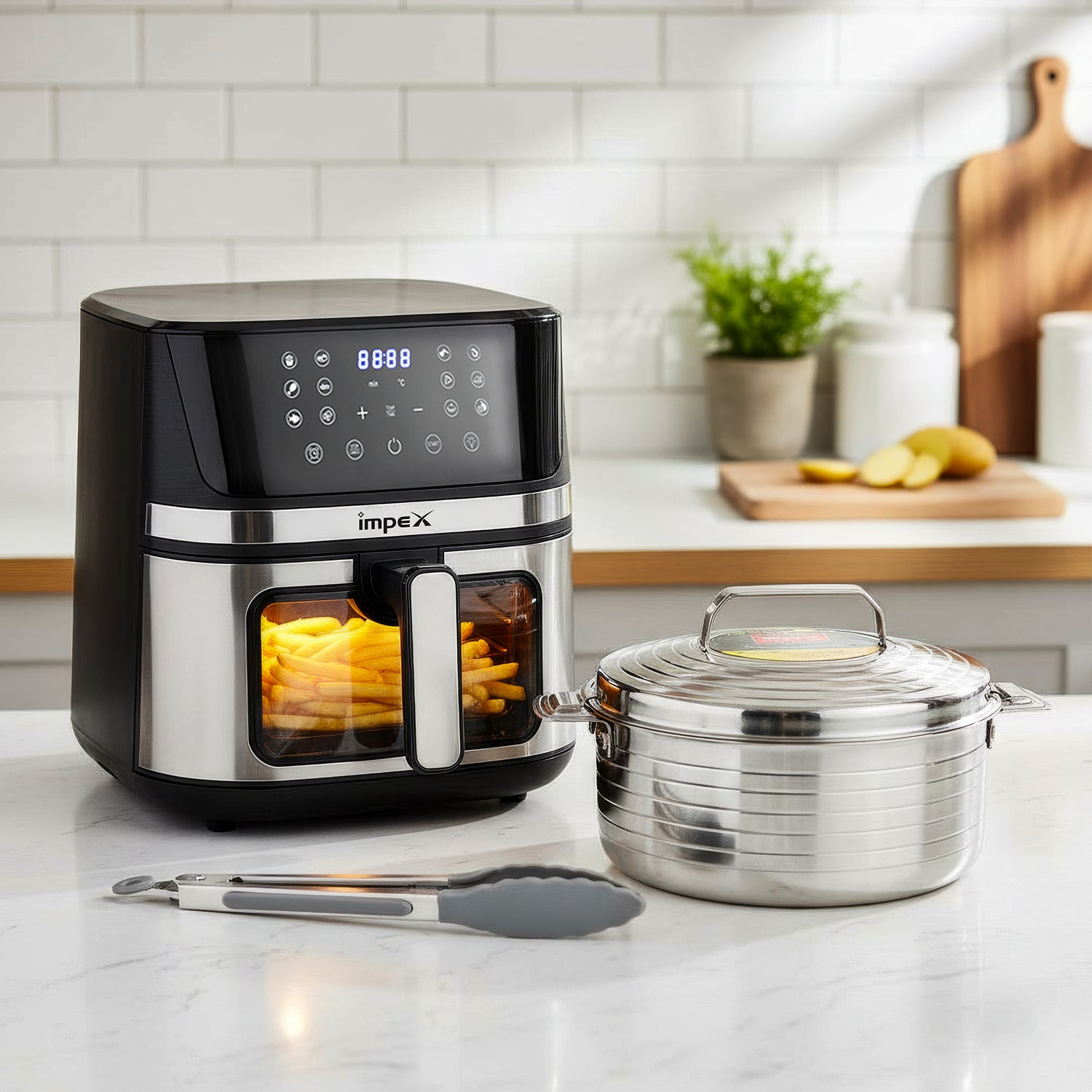 4.5L Smart Air fryer + SS Hot pot 3.5L