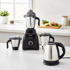900W Mixer Grinder + 1.5L Electric Kettle Combo | 3-Jar Mixer Grinder | Powerful Motor | Rapid Boiling Kettle | Kitchen Essentials