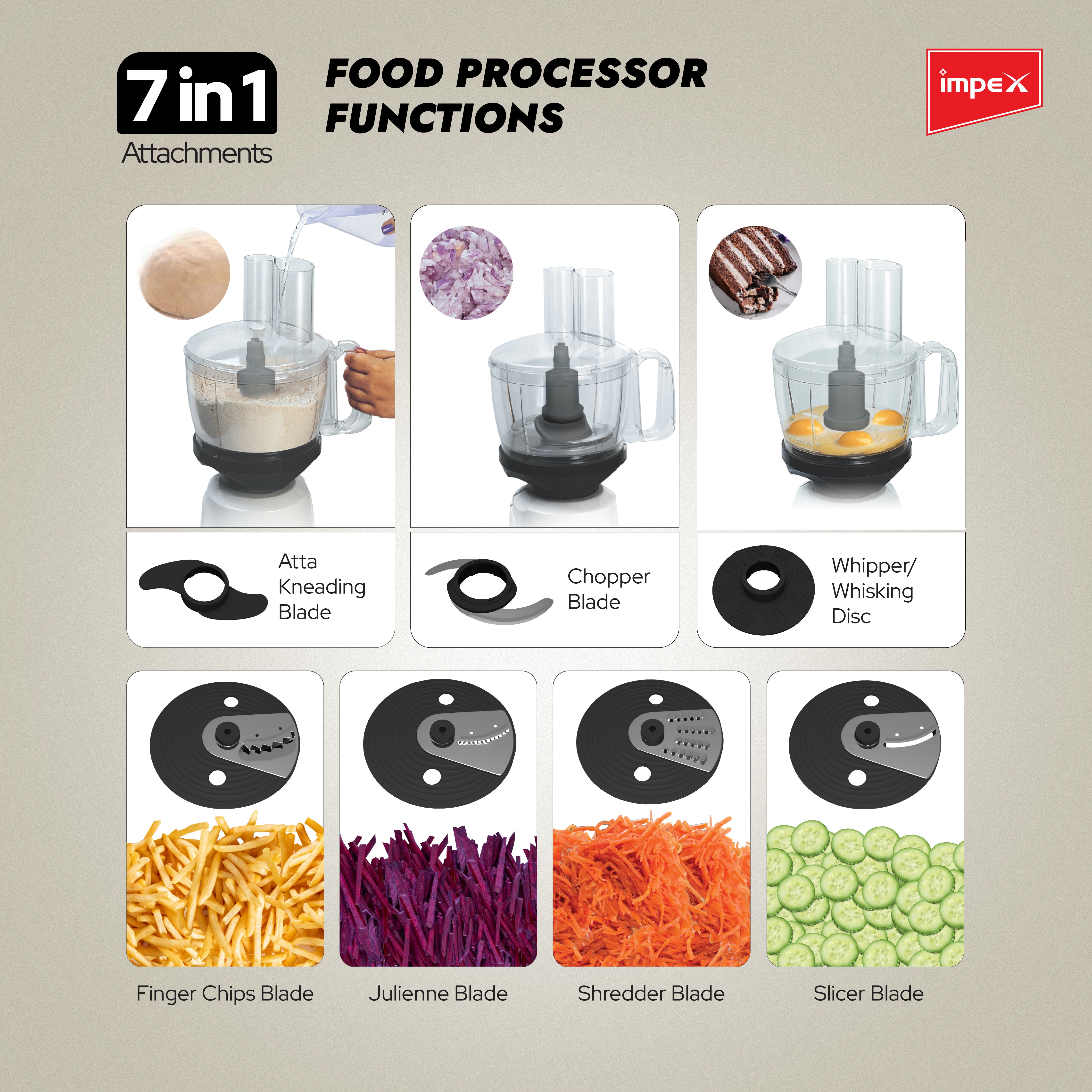 Impex Panther 800 Delight Mixer Grinder with 4 Jars, 7-in-1