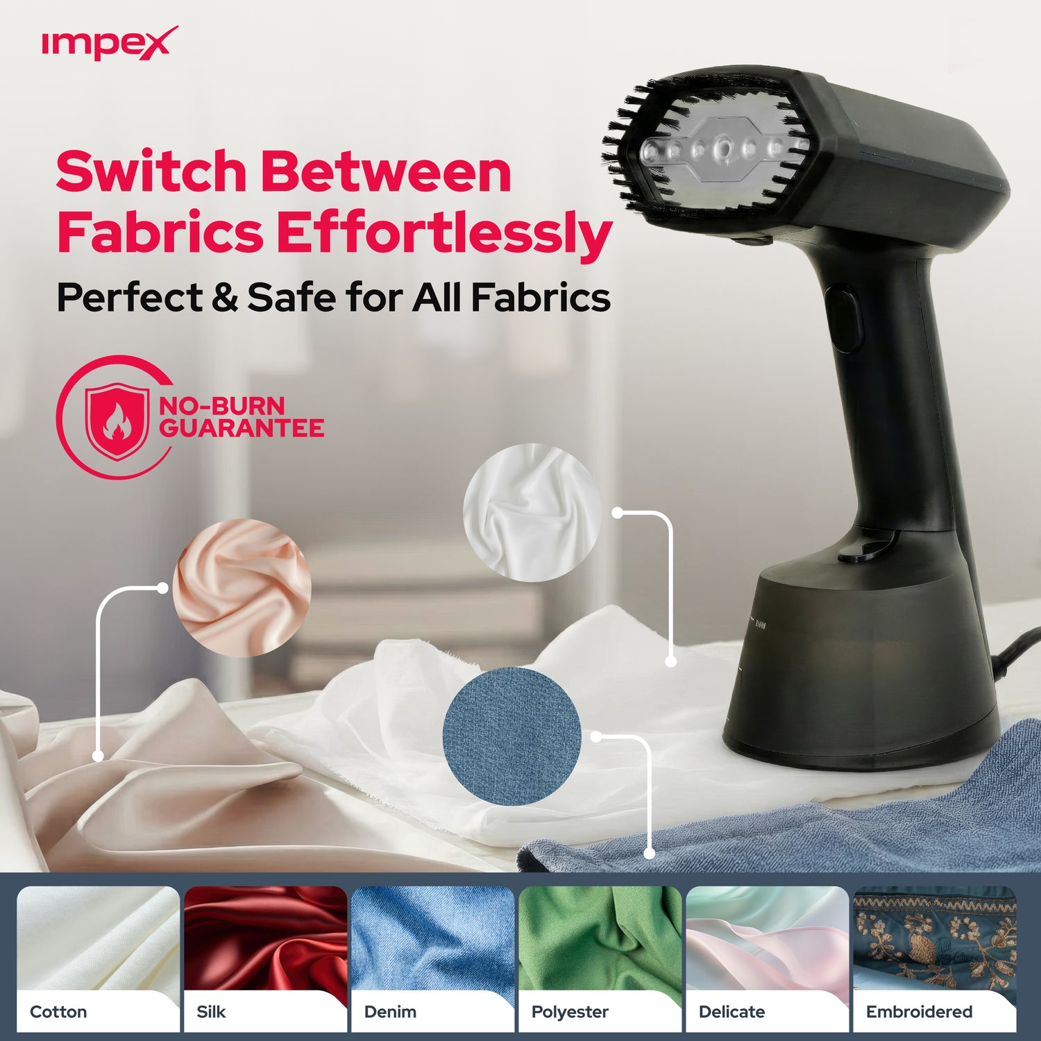 Impex Turbo Steam Lite Garment Steamer with ABS Body and Quick Steam Technology