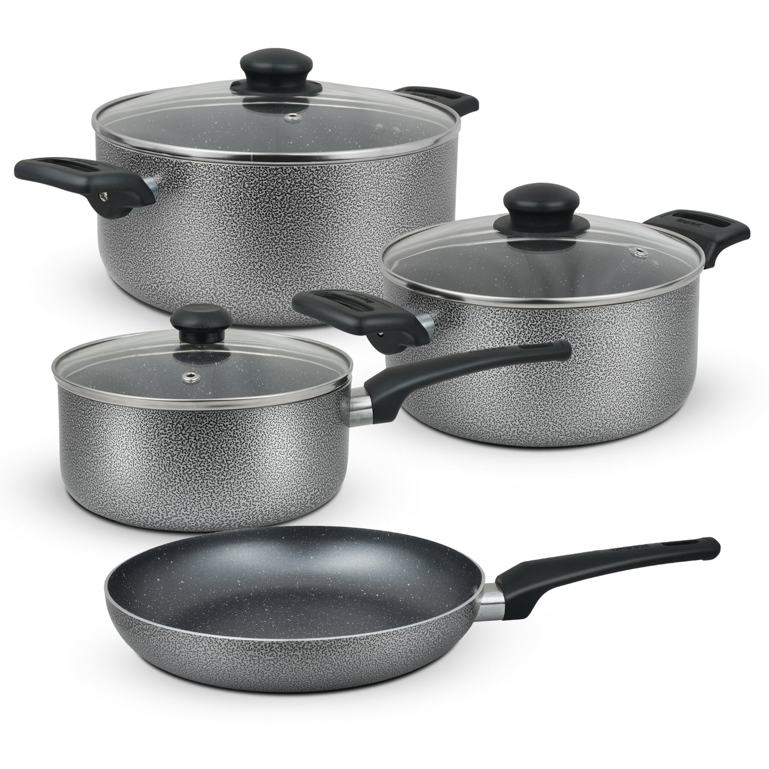 Impex RHUK8N Royal 7-Piece Granite Coated Nonstick Cookware Set with Induction Base and Hammer Tone Finish