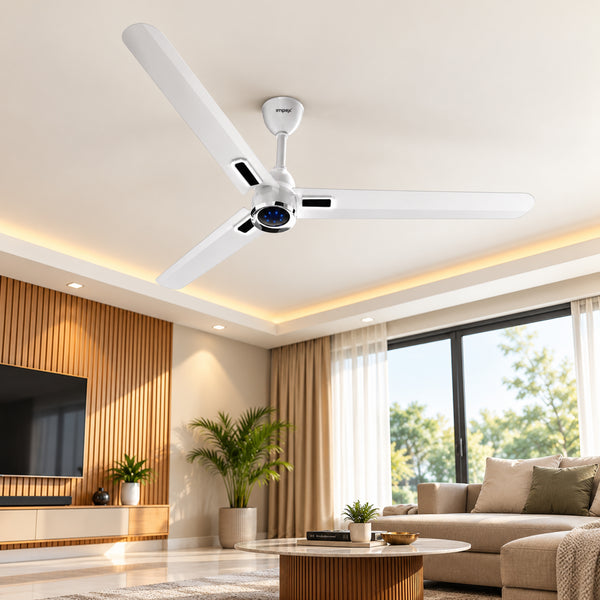 Atom Glow White BLDC Ceiling Fan with Remote |5 Star Energy Rating |Smart Glow LED