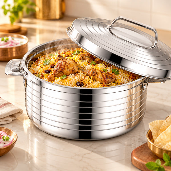 Cassy 5000 Stainless Steel Hotpot | 5L Insulated Casserole | Dishwasher Safe | Food Warmer