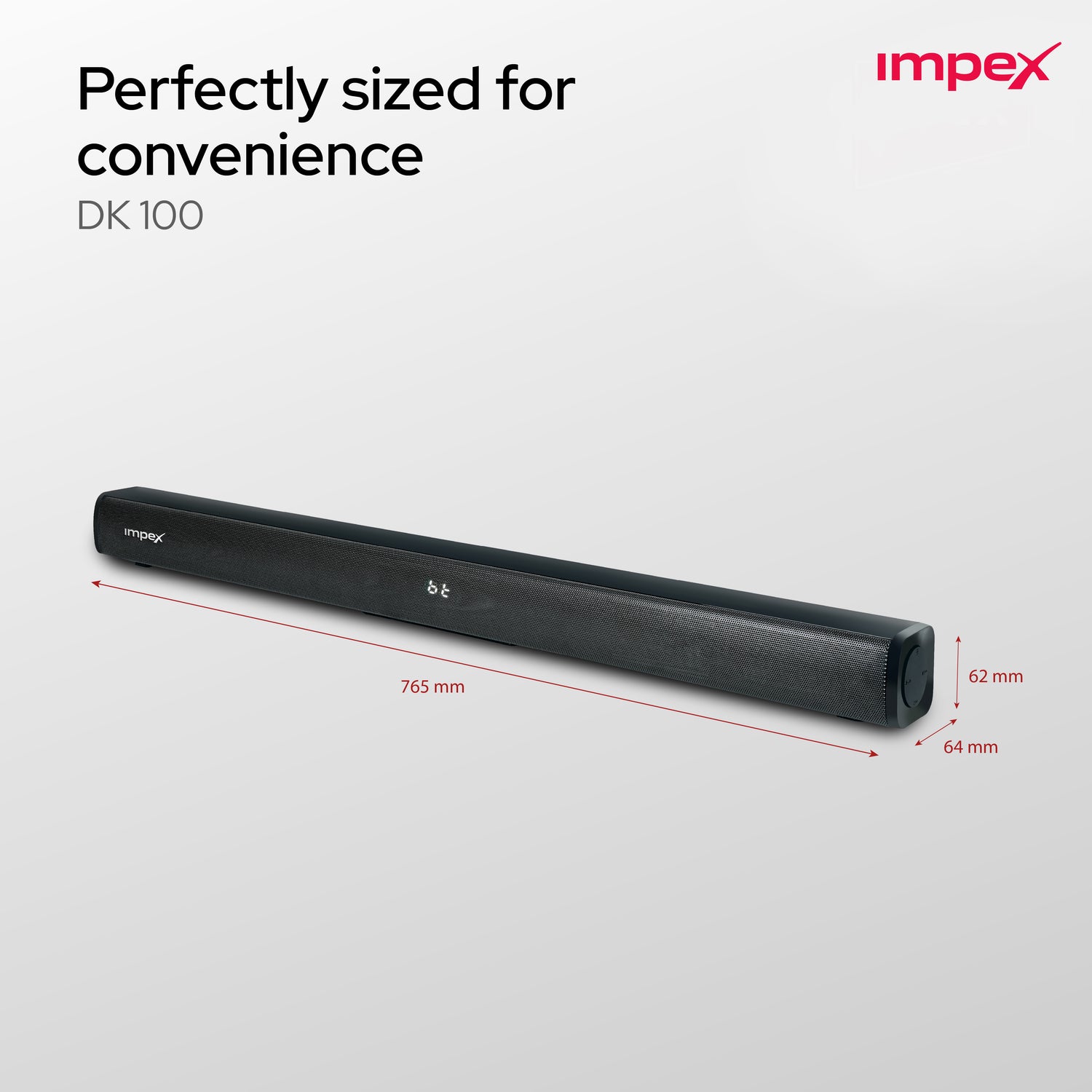 Impex BoomBar DK100 30W Soundbar for TV | HDMI ARC | Optical | 6 EQ Modes | Bluetooth 5.3