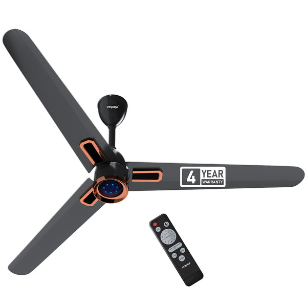 Atom Glow Smoke Brown BLDC Ceiling Fan with Remote |5 Star Energy Rating |Smart Glow LED