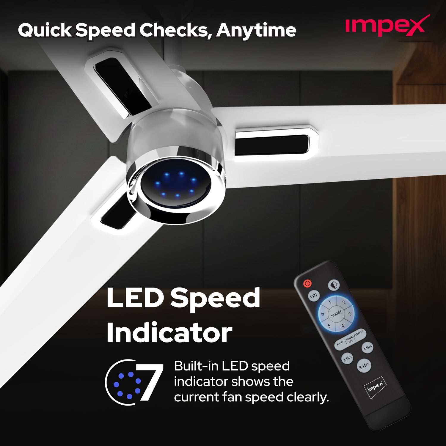 Atom Glow White BLDC Ceiling Fan with Remote |5 Star Energy Rating |Smart Glow LED