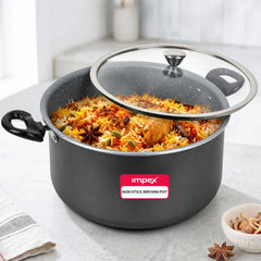 Biryani Pot 6 Ltr With Glass Lid IBP6 | Non-Stick| Induction Friendly | 1 Year Warranty