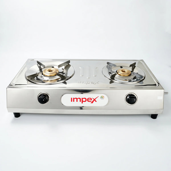 EFFICIO 2B LERC Stainless Steel 2 Burner Gas Stove | 74% Thermal Efficiency | High-Grade SS Body | 5-Year Warranty
