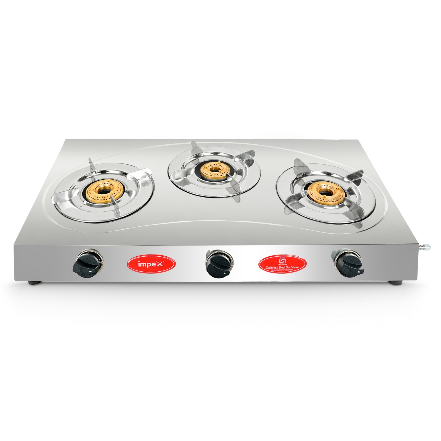 Impex IGS 13B 3-Burner Gas Stove with Stainless Steel Large Body and 2-Year Warranty