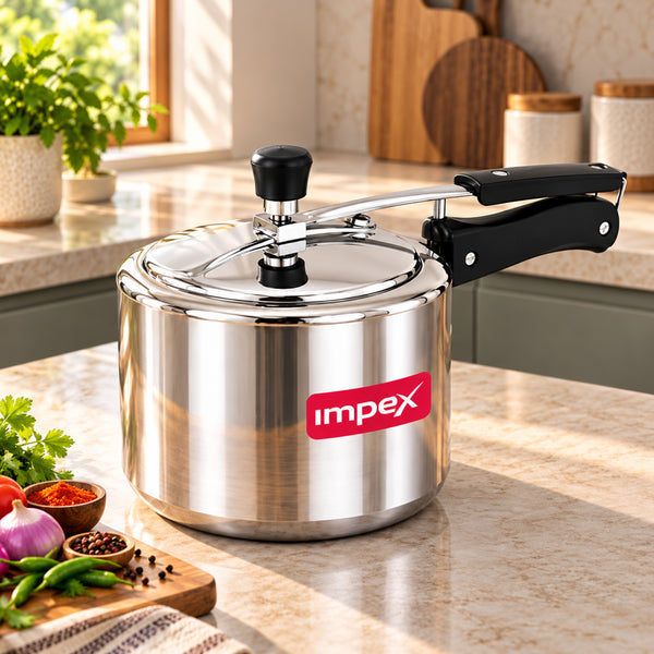 INSTAR IB3M 3 Litre Aluminium Inner Lid Pressure Cooker | Induction & Gas Compatible | Virgin Aluminium | 5-Year Warranty