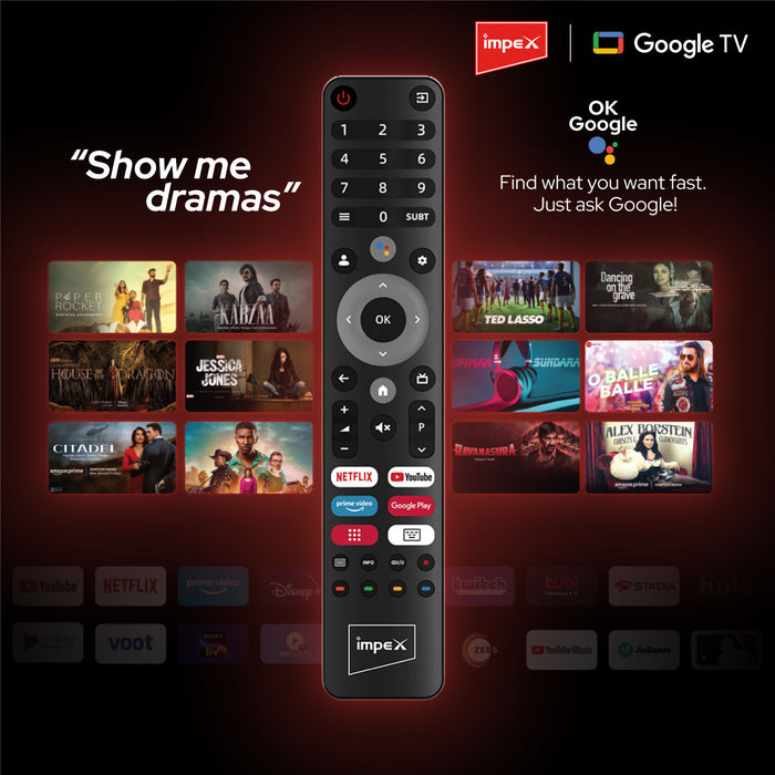 Impex evoQ 65S4RLC2 Android 11 LED Google TV, 2 Years Warranty, Storage Memory 16GB and 2 GB RAM (Black)
