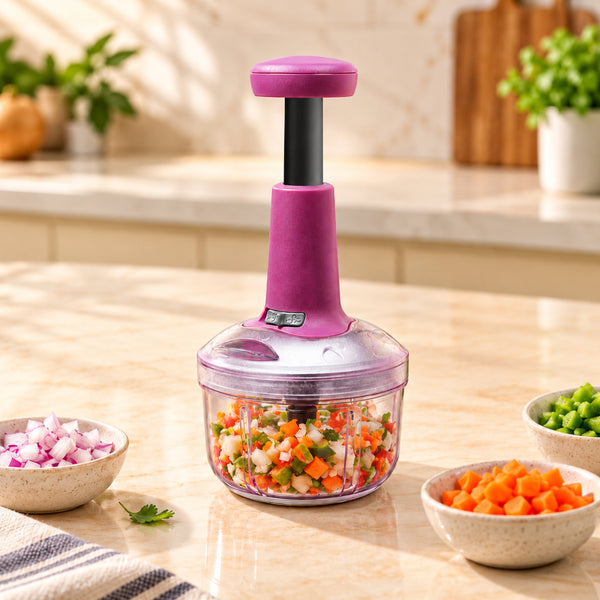 MIGO IC 650 650ml Push Chopper | 3 Stainless Steel Blades | Manual Vegetable & Food Chopper