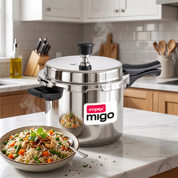 MIGO IFC 5 Stainless Steel Pressure Cooker | Induction Base | Sandwich Bottom | Outer Lid | Gas & Induction Compatible | 5-Year Warranty
