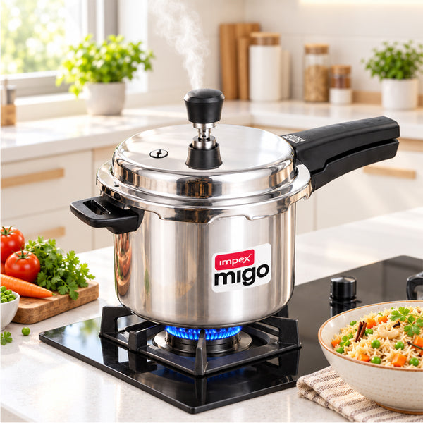 MIGO IFC 5 Pressure Cooker | Virgin Aluminium Body | Anti-Bulging Base | Heat-Proof Handle | 5 Year Warranty