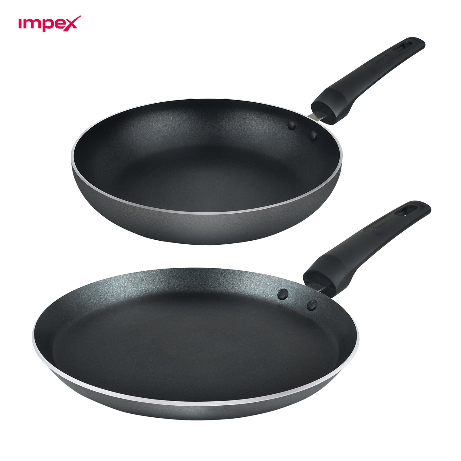 NVTF 2624 Non-Stick Cookware Set | 26cm Fry Pan & 24cm Tawa | Induction Compatible | 1 Year Warranty