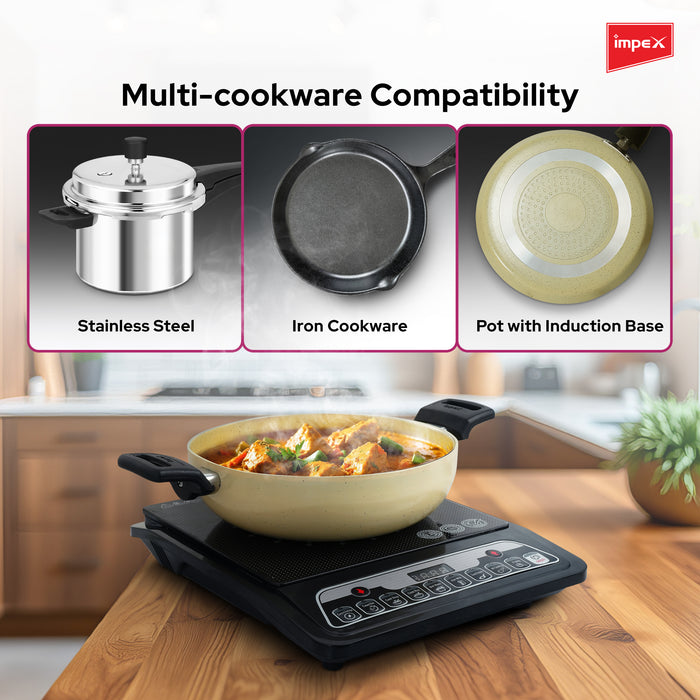 Impex OMEGA L1 TX180 Induction Cooker with 1800W Power | 6 Cooking Modes, LED Display & Timer