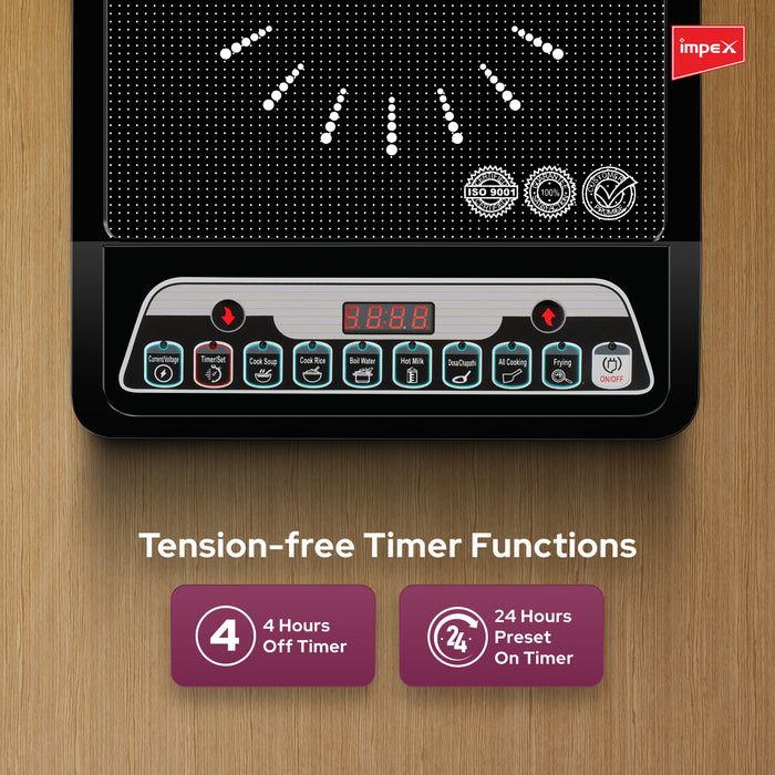 Impex OMEGA L1 TX180 Induction Cooker with 1800W Power | 6 Cooking Modes, LED Display & Timer