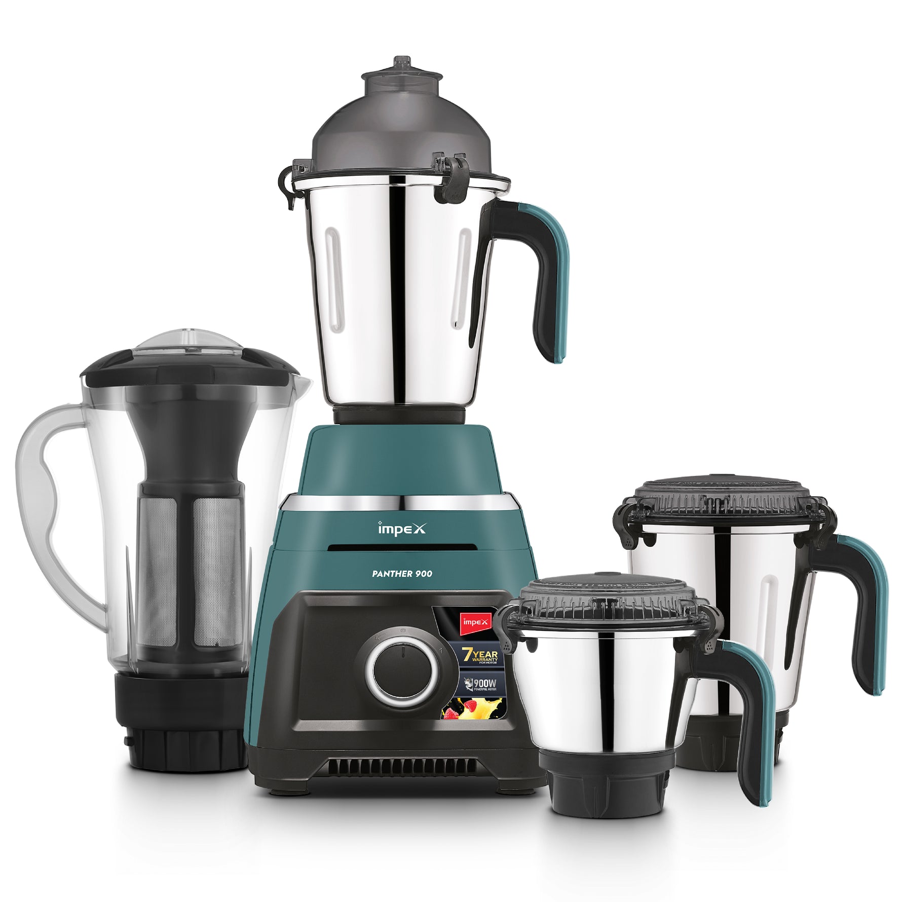 Impex Mixer Grinder (Panther 900 4J Green Black) – 900W Motor,