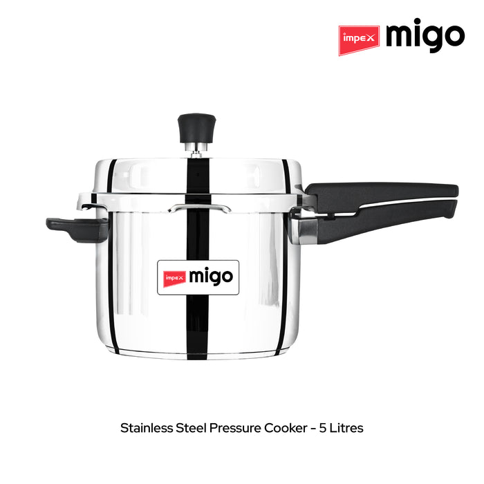 IMPEX Stainless Steel Pressure cooker IFC 235 SS 5 L, 3 L, 2 L Induction Bottom