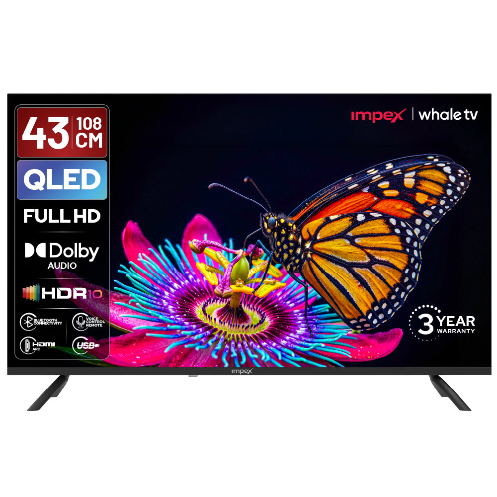 QLED TV (WIOS 43A3QSK1) 43" Full HD QLED TV | 3 YEAR WARRANTY | WHALE TV | VOICE REMOTE