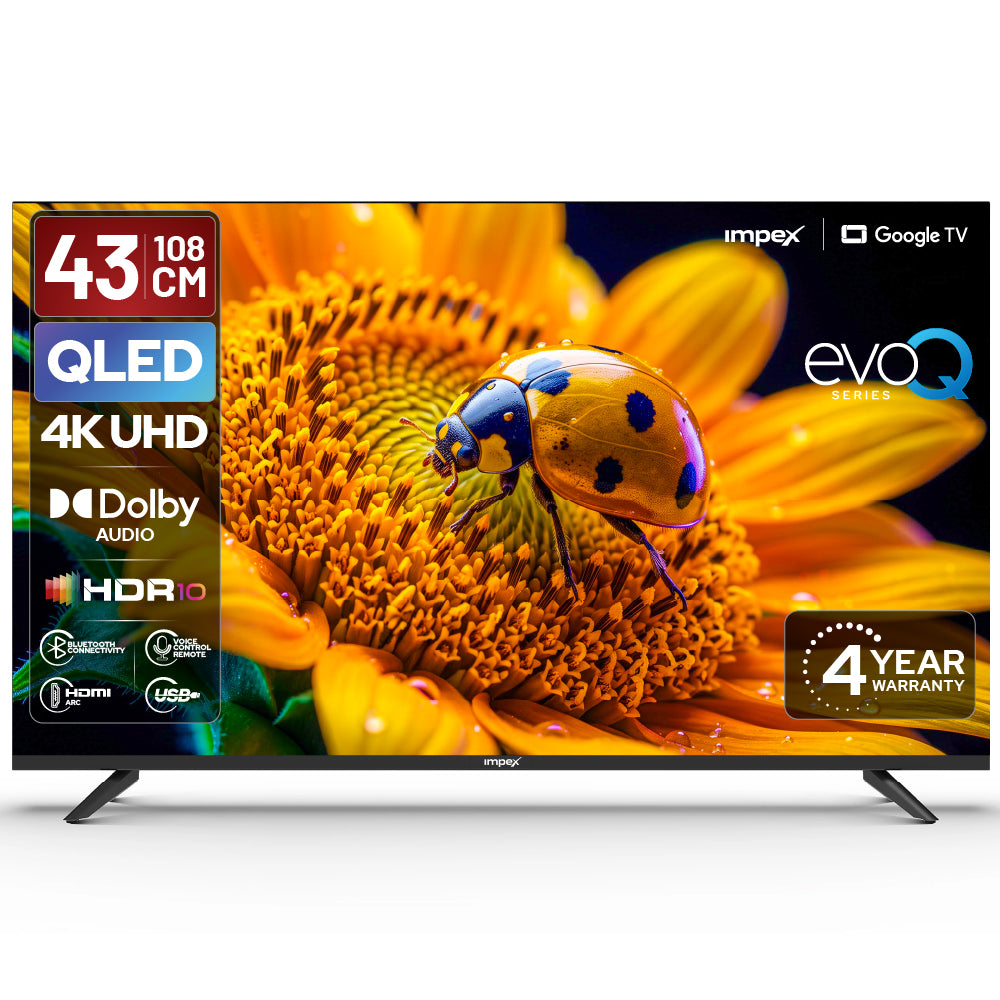 QLED TV (evoQ 43S4QLF3) 43" 4K UHD  QLED GOOGLE TV | 4 YEAR WARRANTY | VOICE REMOTE | DOLBY AUDIO