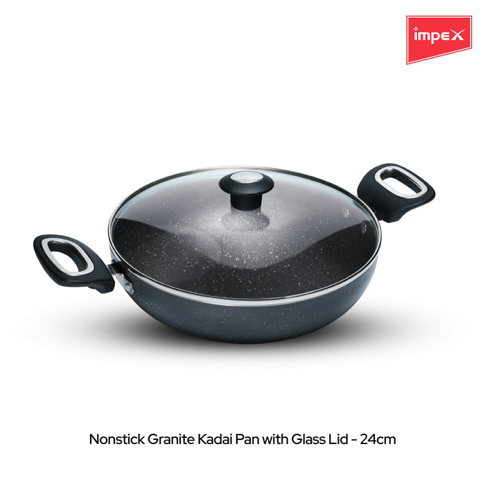 Impex Royal Granite Cookware 4 PCS Set - Grey