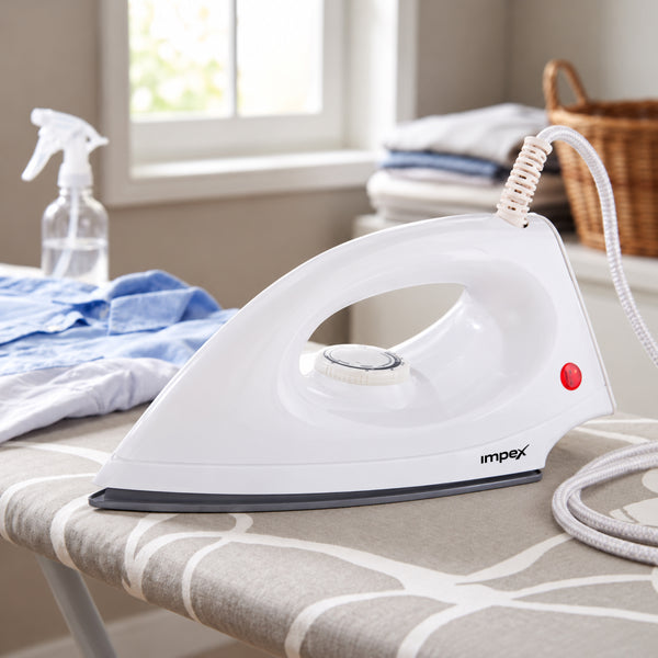 Ritzy Light Weight Dry Iron | 1000W | Nonstick Teflon-Coated Soleplate | 6 Temperature Settings | Automatic Thermostat | Lightweight Design | 2 Year Warranty