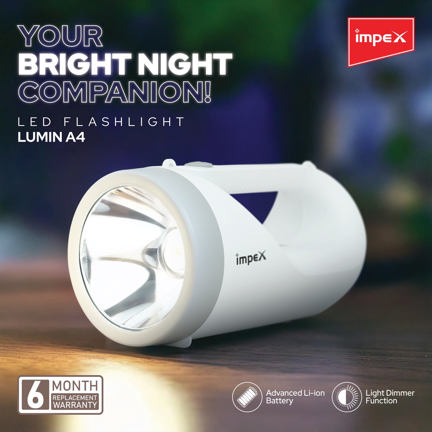 LUMIN A4 Rechargeable LED Flashlight | 3600mAh Battery | 305 Lumens | Dual Light Modes | USB Rechargeable