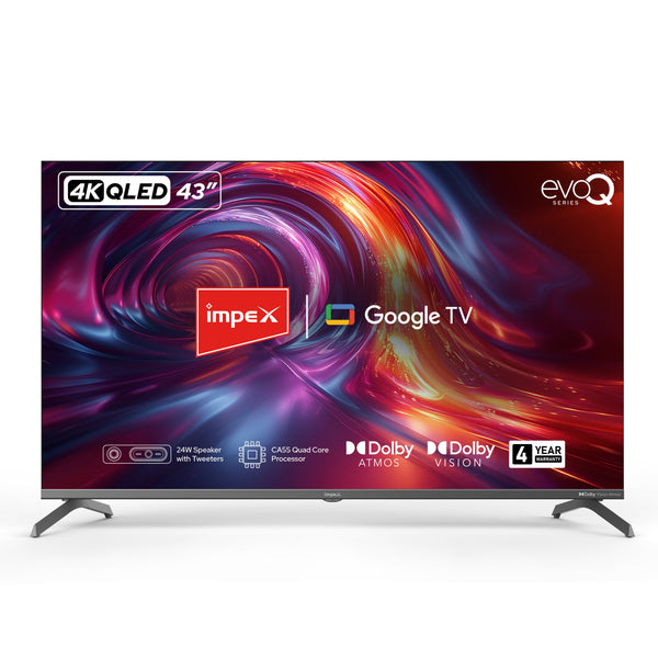 QLED TV (evoQ 43S4QLC3) 43" 4K UHD  QLED GOOGLE TV | 4 YEAR WARRANTY | VOICE REMOTE |DOLBY VISION.ATMOS
