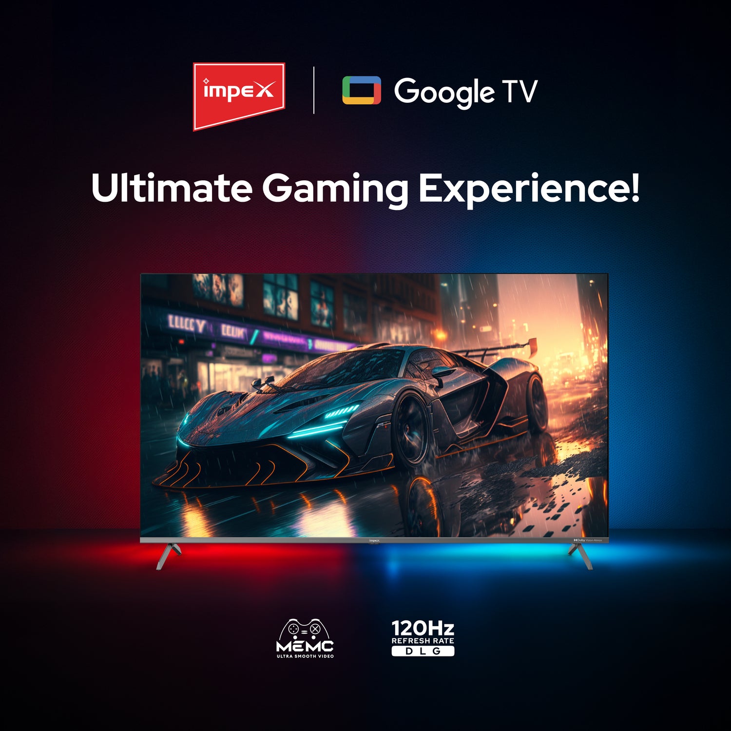 IMPEX|evoQ 65S4QLC3| 65"|4K QLED|GoogleTV|HDR10|120Hz DLG|Dolby Vision|Dolby ATMOS|ALLM|MEMC|24W SPEAKER|4 Year Warranty