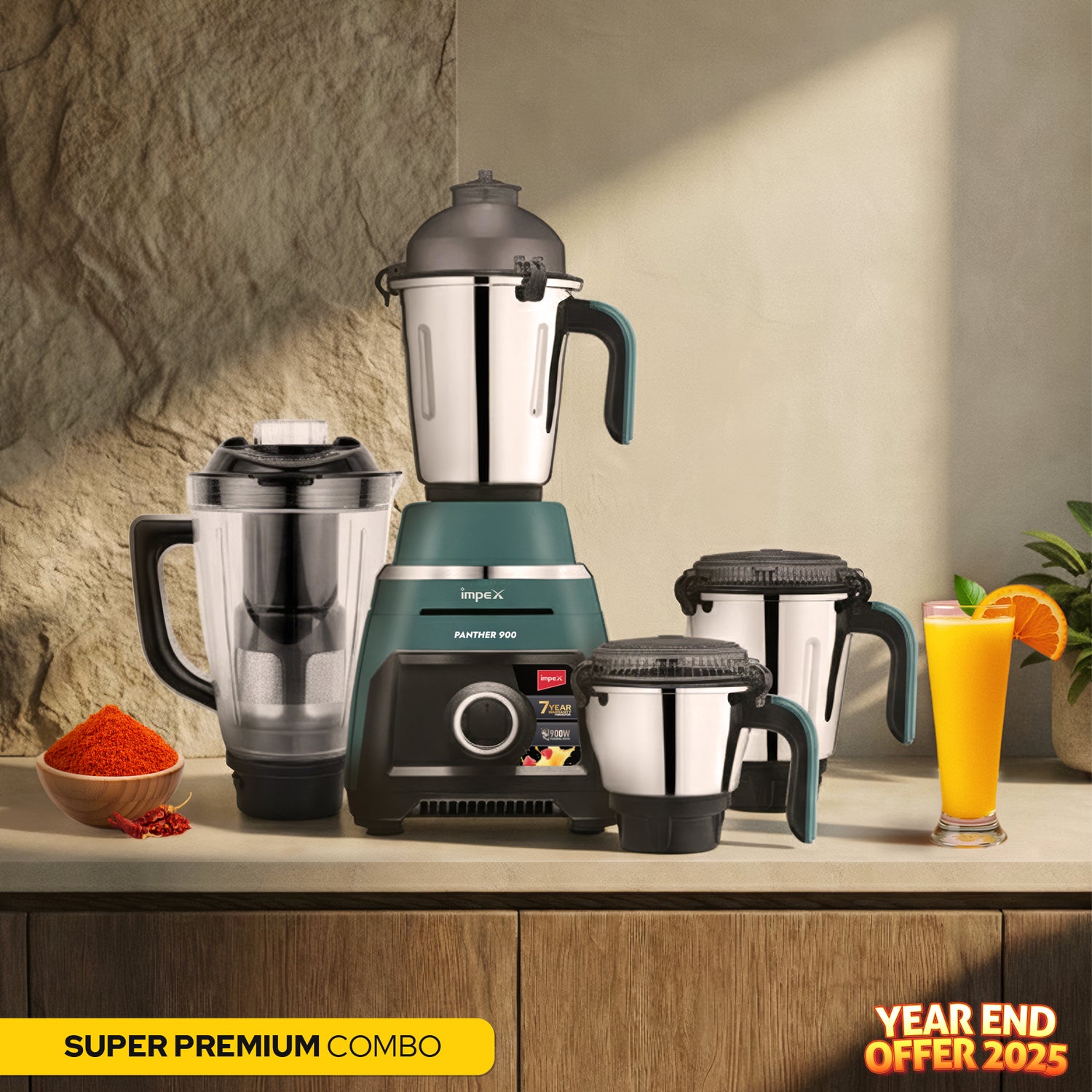 Super Premium Combo(Gas stove + Mixer Grinder  + Pressure cooker + 2 freebies)
