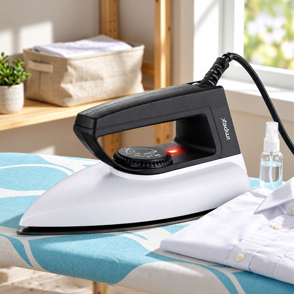 Showy DX Iron Box (Black White) | Lightweight | Fast Heating & Non-Stick Soleplate | 2 Year Warranty