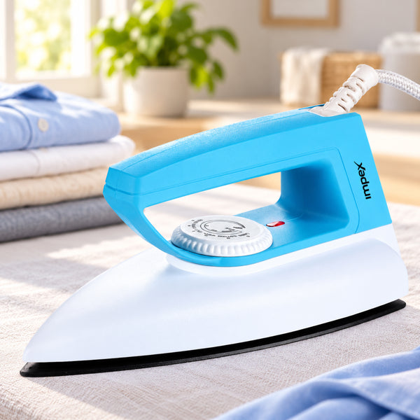 Showy DX Iron Box Cyan White | Lightweight | Fast Heating & Non-Stick Soleplate