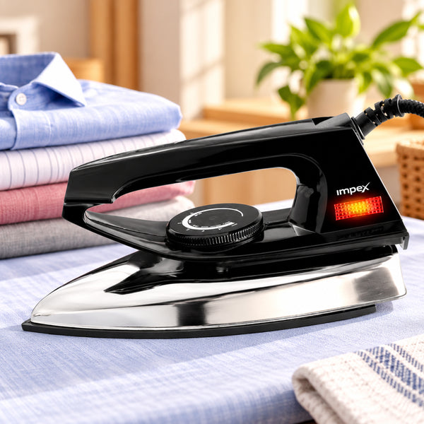 Showy Light Weight Dry Iron | 750W | Nonstick Teflon-Coated Soleplate | 6 Temperature Settings | Automatic Thermostat | Lightweight Design | 2 Year Warranty