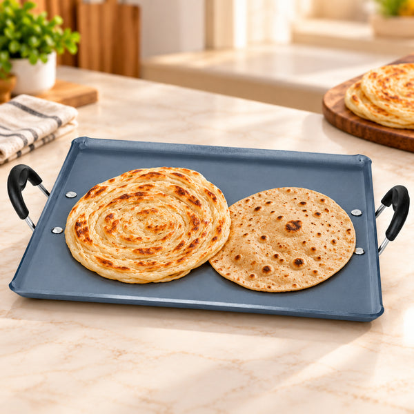 TRUCERA CPT 3334G Multipurpose Tawa | 33 x 34 cm Ceramic Non-Stick Tawa | Induction & Gas Compatible | 2-Year Warranty