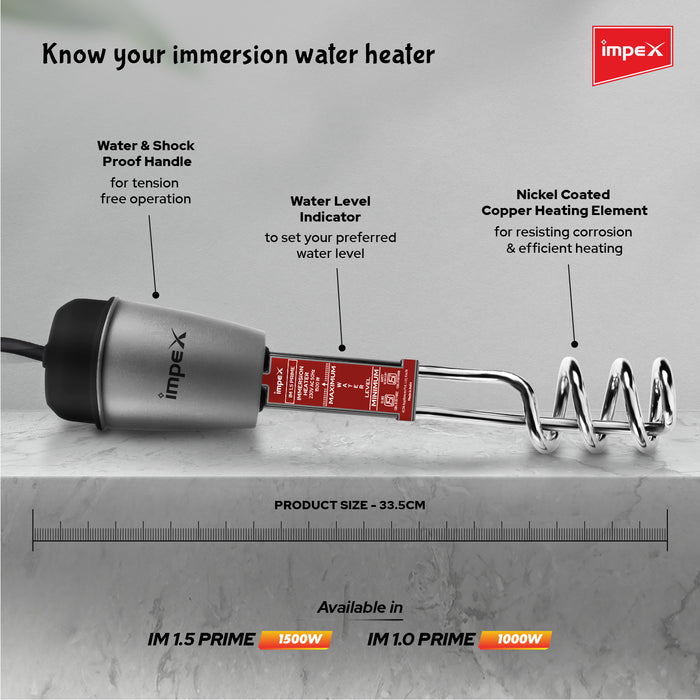 Impex IM1.5 Prime 1500 Watt Immersion Water Heater