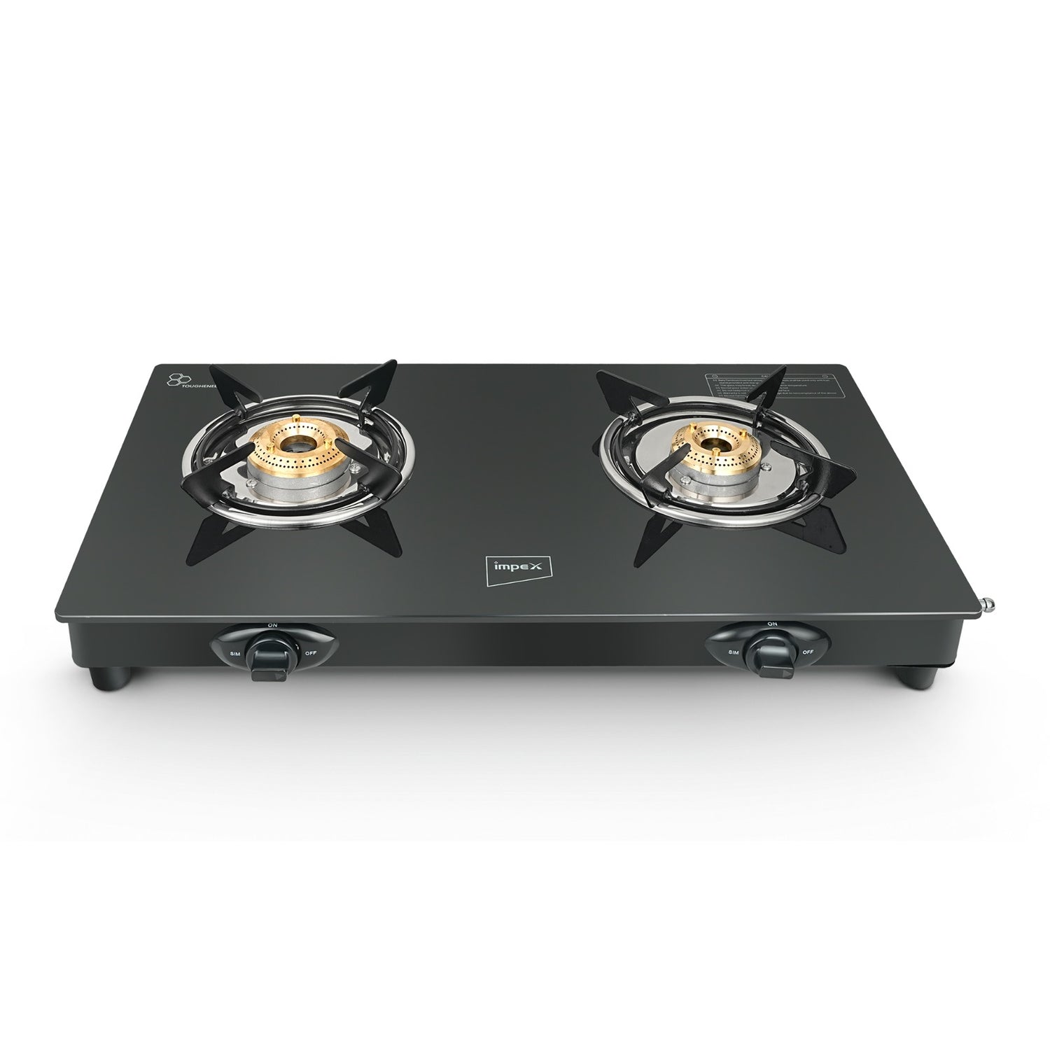 IMPEX SPECTA 2B NEO Glass Top Gas Stove | 2 Burner LPG Stove with Toughened Glass | Stainless Steel Body
