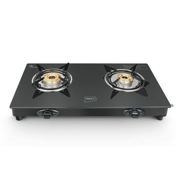 SPECTA 2B NEO Glass Top Gas Stove | 2 Burner LPG Stove with Toughened Glass | Stainless Steel Body