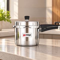 MIGO IFC 3 Stainless Steel Pressure Cooker | Induction Base | Sandwich Bottom | Outer Lid | Gas & Induction Compatible | 5-Year Warranty