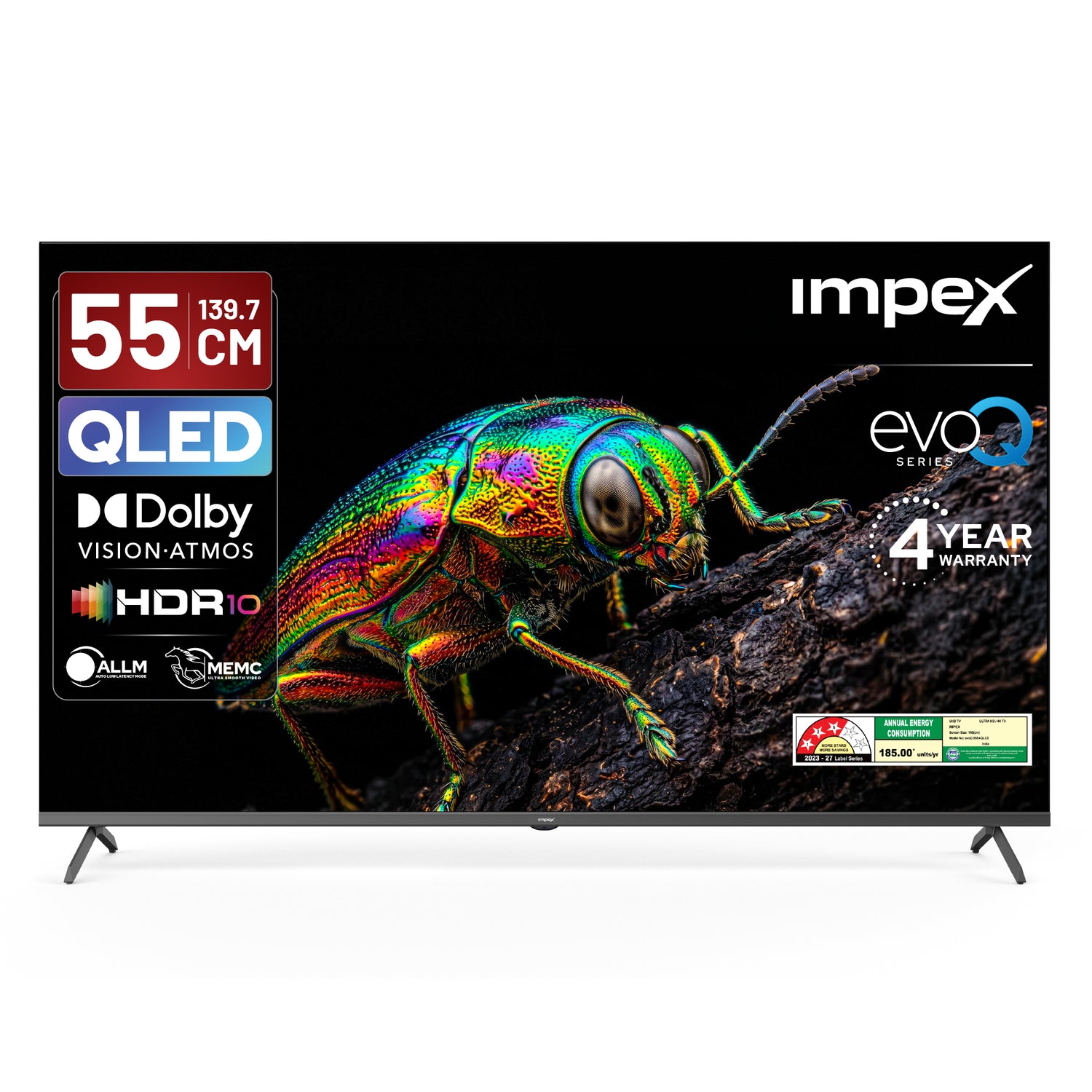 QLED TV (evoQ 55S4QLC3) 55" 4K UHD  QLED GOOGLE TV | 4 YEAR WARRANTY | VOICE REMOTE | DOLBY VISION.ATMOS
