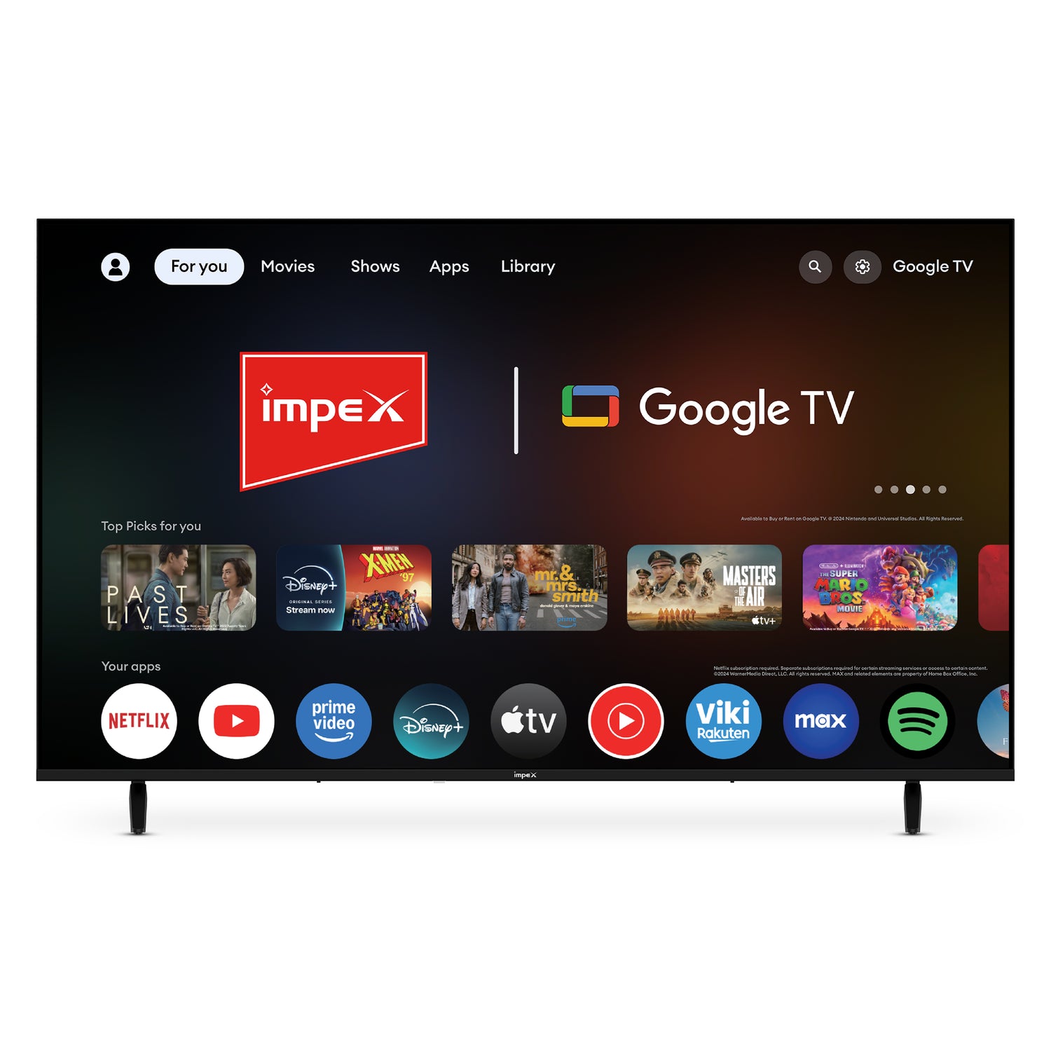 Impex evoQ 55-inch 4K UHD QLED Smart Google TV with HDR10, 120 Hz DLG, and 2+2 Year Warranty (Black)