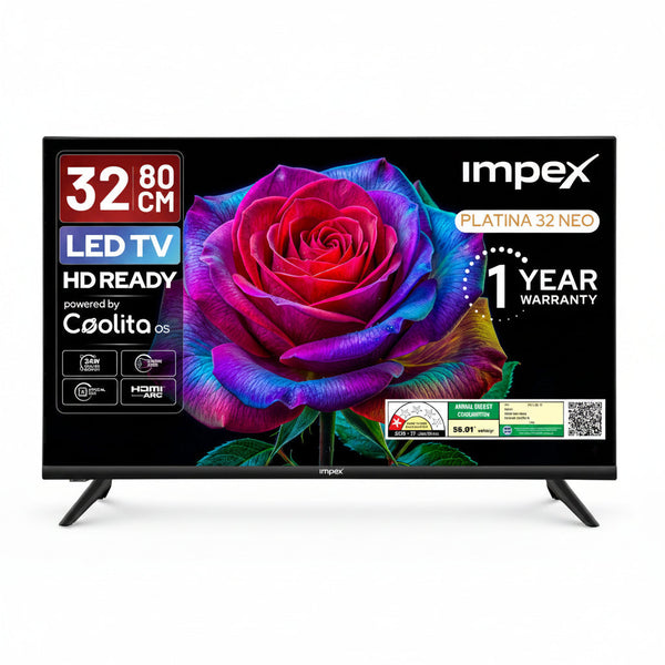 PLATINA 32 NEO 32 Inch HD Ready Smart LED TV | A+ Panel | 16.7 Million Colors | Coolita OS | 60Hz