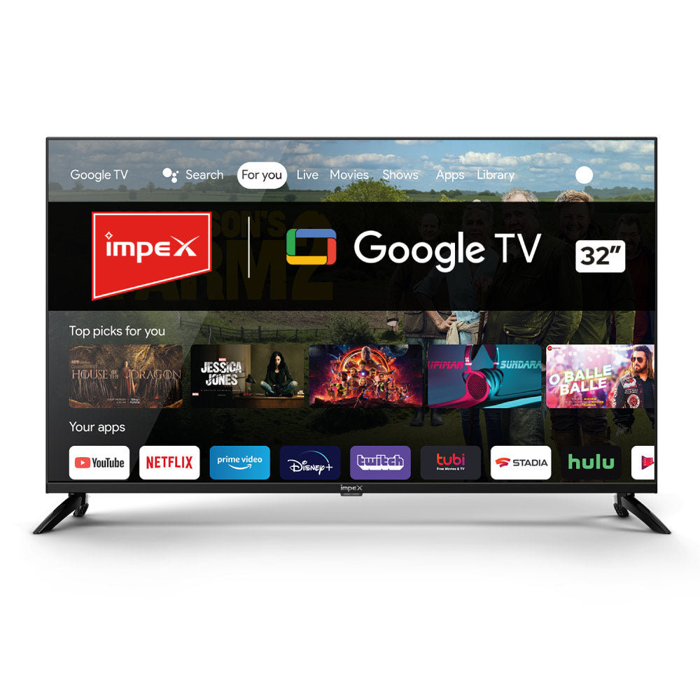Impex evoQ 32S3RLC2 Android 11 LED Google TV 80cm (32 Inches) , 4 Years Warranty, Storage Memory 8GB and 1.5 GB RAM (Black)