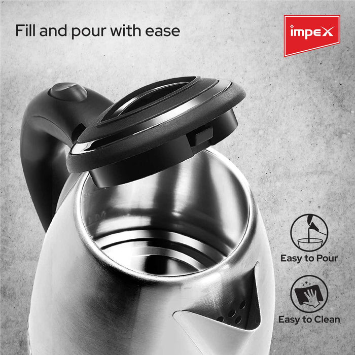 Impex special combo STEAMER-1501 Stainless Steel Electric Kettle (1.5 Litre) and Induction Cooker (OMEGA M3 DX200)