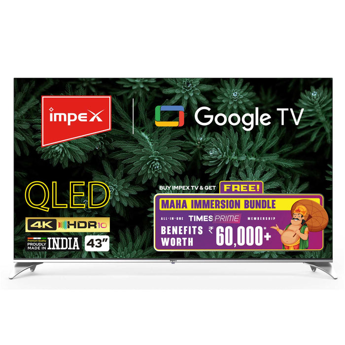 Impex EvoQ 43S4QLC2 43 inches 4K UHD Google QLED TV (Black)