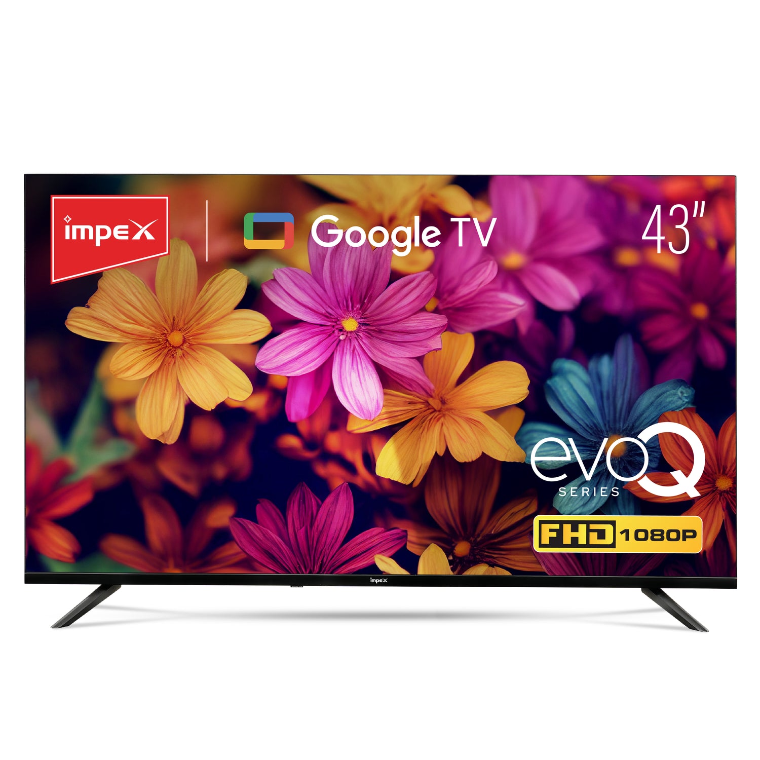 Impex 108 cm (43 Inch) FHD Google TV evoQ 43S3RLD2 | Android 11 | HDR | LED TV |4 Years Warranty | Storage Memory 8GB and 1.5 GB RAM (Black)